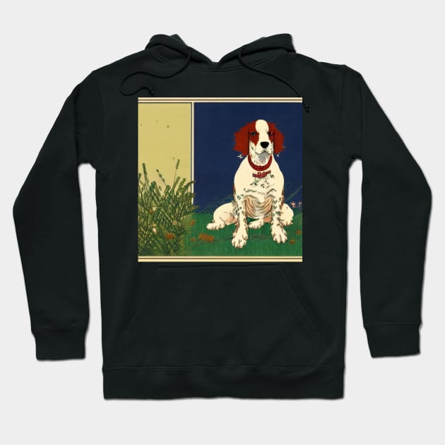 Welsh Springer Spaniel Dog in Nature Hoodie by Mochabonk